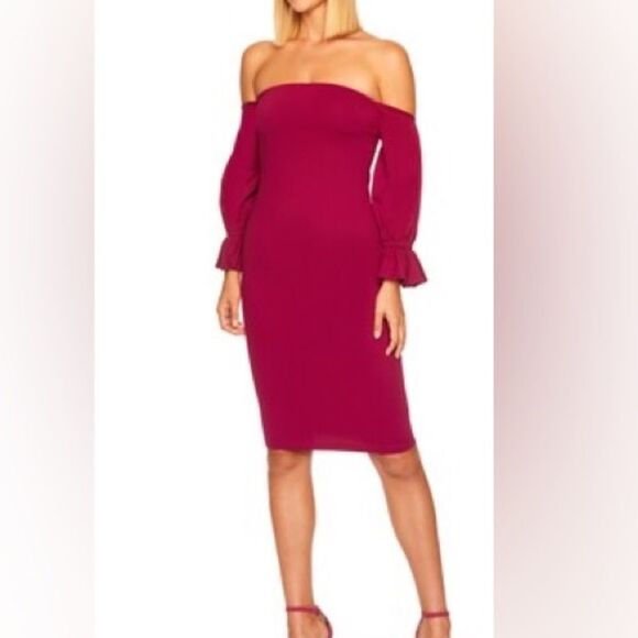 NWT Susana Monaco Off-the-shoulder Shealth Dress - size Small - Picture 1 of 5